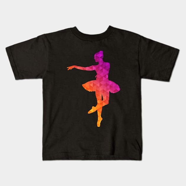 Ballet Dancer - Ballerina Colorful Kids T-Shirt by Kudostees